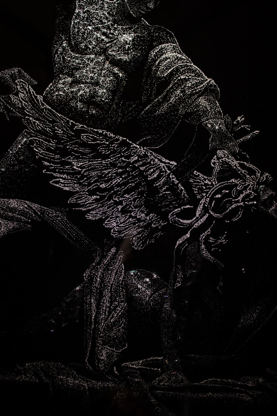 Detail of the wings and Medusa’s head in Perseus and Medusa